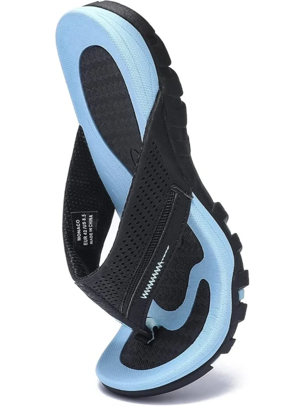 Men's Black&Blue Flip-flops Thongs Sandals Durable Comfort Slippers For Casual